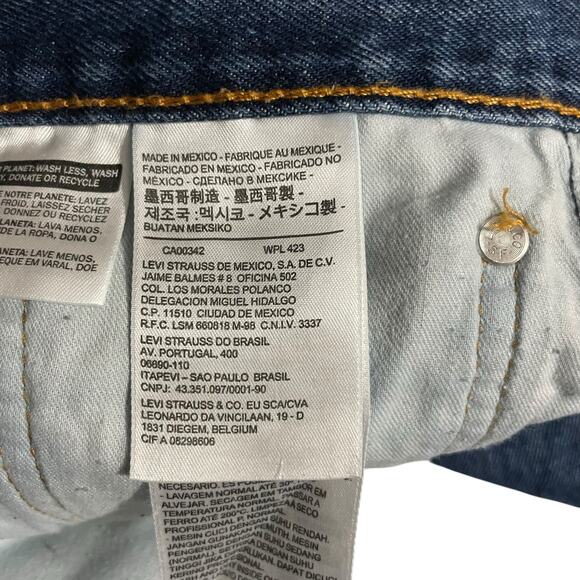 Levis 505 Mens Jeans Size 36 Blue Regular Fit Straight Zip Fly Denim Med Wash - Picture 8 of 11